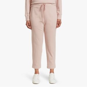 St. John Cotton French Terry Pants Pink Sweatpants Rhinestones Rose Quartz